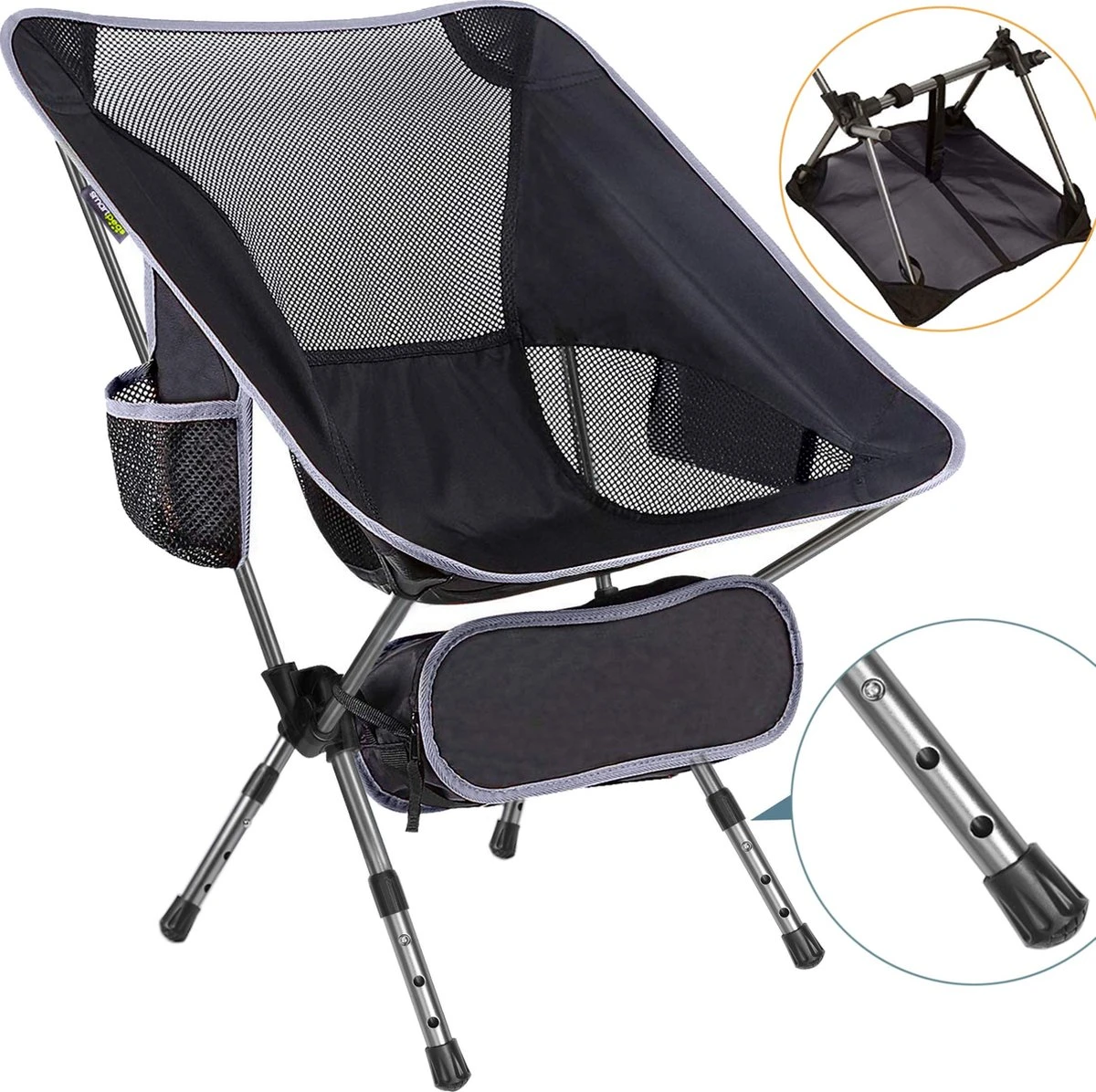 Smartpeas Campingstoel Van Stevig 600D Polyester En Aluminium - Lichtgewicht En Opvouwbaar - Camping Gadget Inclusief Zijzakken +Plus: Strandmat & Draagtas 1 Smartpeas Campingstoel Van Stevig 600D Polyester En Aluminium - Lichtgewicht En Opvouwbaar - Camping Gadget Inclusief Zijzakken +Plus: Strandmat & Draagtas