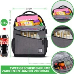 Brisby 4 Laags Geïsoleerde Koeltas Rugzak - 25 Liter - Met Handige Vakken Voor Bestek En Essentials - Waterafstotend Materiaal - Donkergrijs 13 Brisby 4 Laags Geïsoleerde Koeltas Rugzak - 25 Liter - Met Handige Vakken Voor Bestek En Essentials - Waterafstotend Materiaal - Donkergrijs -Buiten Kamperen 1200x1196 9