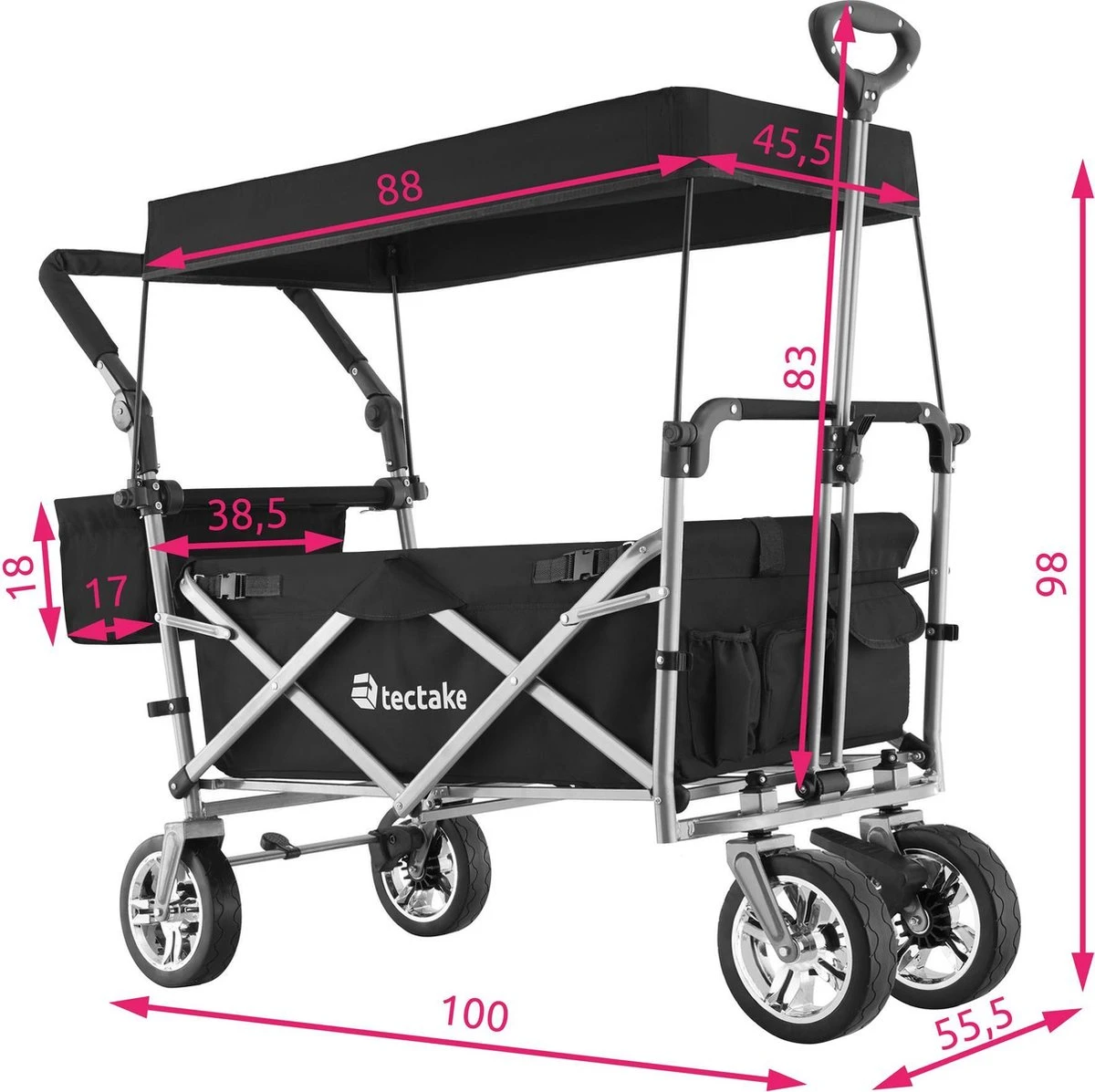 Tectake - Opvouwbare Bolderwagen Handkar Nico Zwart - 403549 6 Tectake - Opvouwbare Bolderwagen Handkar Nico Zwart - 403549 - Afbeelding 6