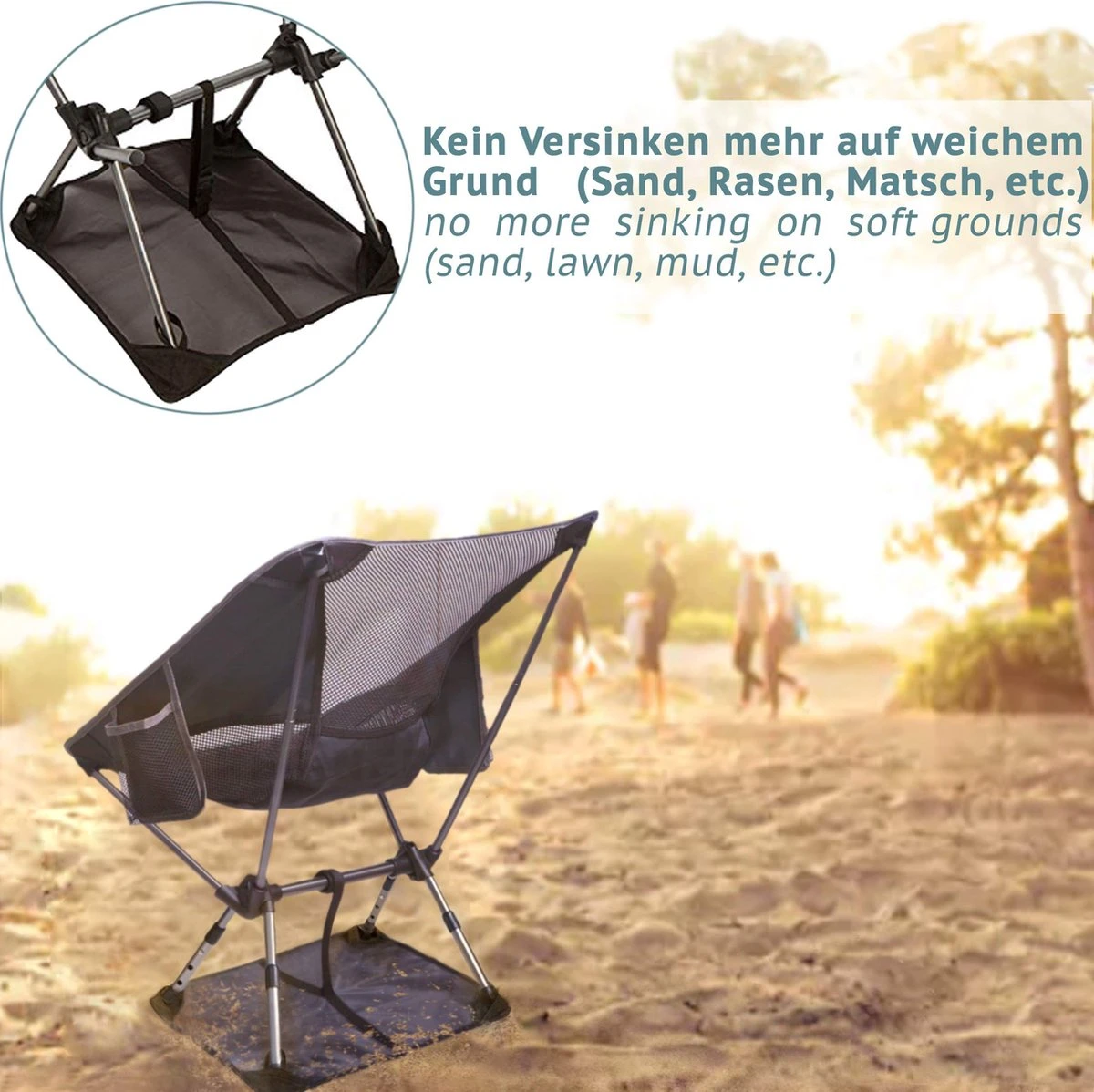 Smartpeas Campingstoel Van Stevig 600D Polyester En Aluminium - Lichtgewicht En Opvouwbaar - Camping Gadget Inclusief Zijzakken +Plus: Strandmat & Draagtas 4 Smartpeas Campingstoel Van Stevig 600D Polyester En Aluminium - Lichtgewicht En Opvouwbaar - Camping Gadget Inclusief Zijzakken +Plus: Strandmat & Draagtas - Afbeelding 4