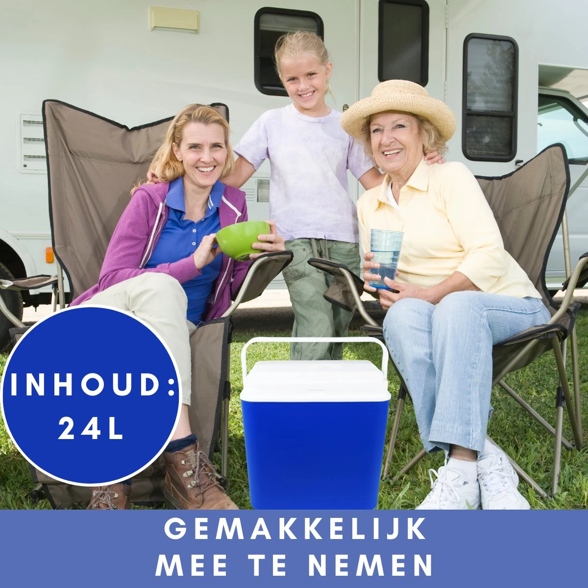 Niceey Thermo Elektrische Koelbox - 24 Liter - Koelbox Elektrisch 12v 230 Volt - Coolbox - Koelt & Verwarmt - Blauw 4 Niceey Thermo Elektrische Koelbox - 24 Liter - Koelbox Elektrisch 12v 230 Volt - Coolbox - Koelt & Verwarmt - Blauw - Afbeelding 4