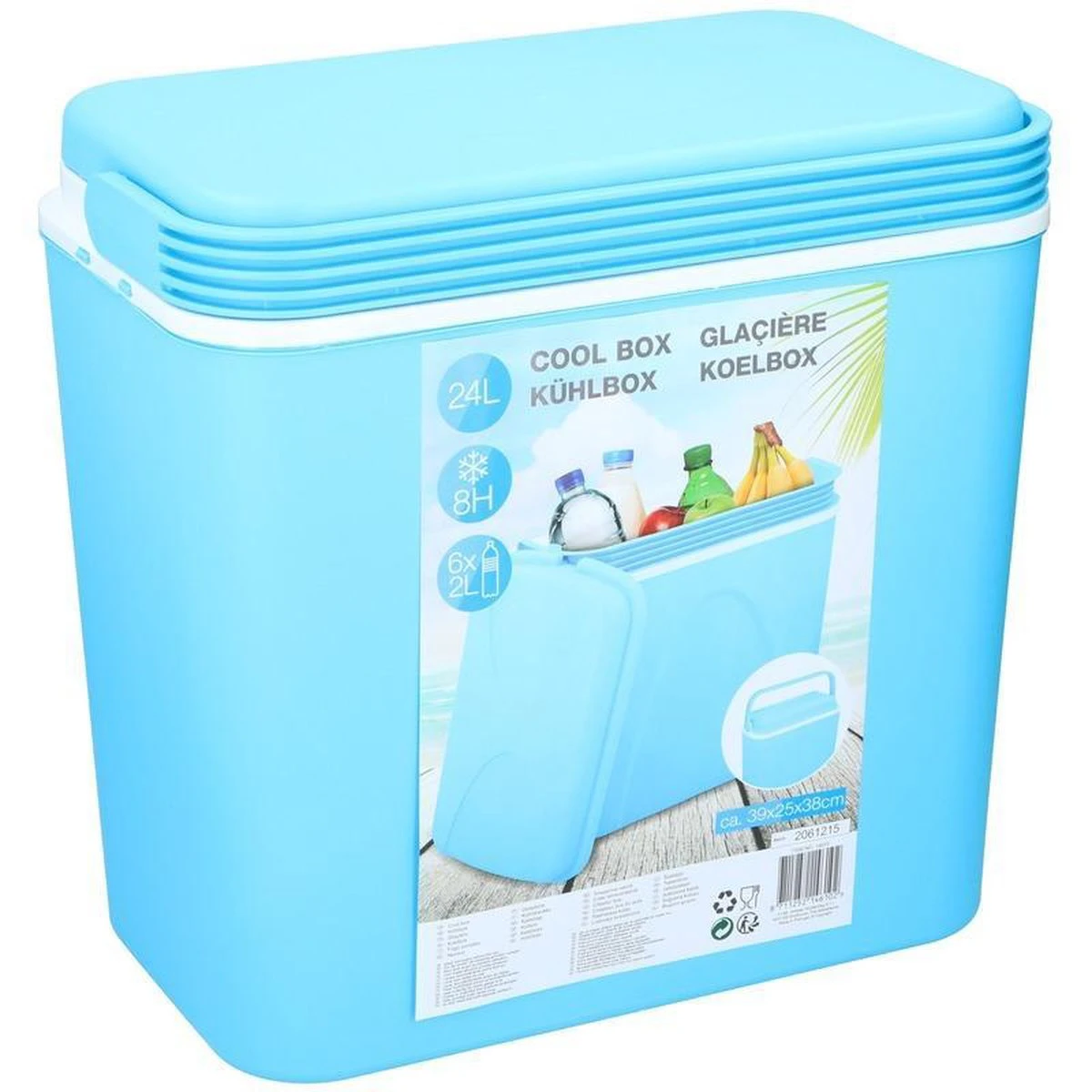 Merkloos Blauwe Kunststof Camping / Vakantie Coolbox 24 Liter 2 Merkloos Blauwe Kunststof Camping / Vakantie Coolbox 24 Liter - Afbeelding 2