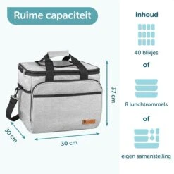 ForDig Koeltas XL Grijs (30 Liter) - Gemaakt Van 600D Polyester Met PEVA-Voering - Ruimte Voor 40 Blikjes Of 20 Halve Liter Flessen - Opvouwbaar Koel Tas Met Easy-Acces Flap - Ruimte Voor Bestek - Picknick Cool Bag - Coolerbag - Grote Cooler 9 ForDig Koeltas XL Grijs (30 Liter) - Gemaakt Van 600D Polyester Met PEVA-Voering - Ruimte Voor 40 Blikjes Of 20 Halve Liter Flessen - Opvouwbaar Koel Tas Met Easy-Acces Flap - Ruimte Voor Bestek - Picknick Cool Bag - Coolerbag - Grote Cooler -Buiten Kamperen 1200x1200 1059