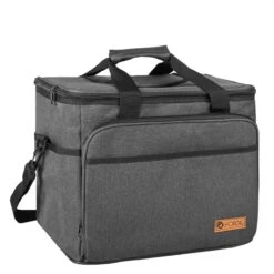 ForDig Koeltas XL Zwart (30 Liter) - Gemaakt Van 600D Polyester Met PEVA-Voering - Ruimte Voor 40 Blikjes Of 20 Halve Liter Flessen - Opvouwbaar Koel Tas Met Easy-Acces Flap - Ruimte Voor Bestek - Picknick Cool Bag - Coolerbag - Grote Cooler