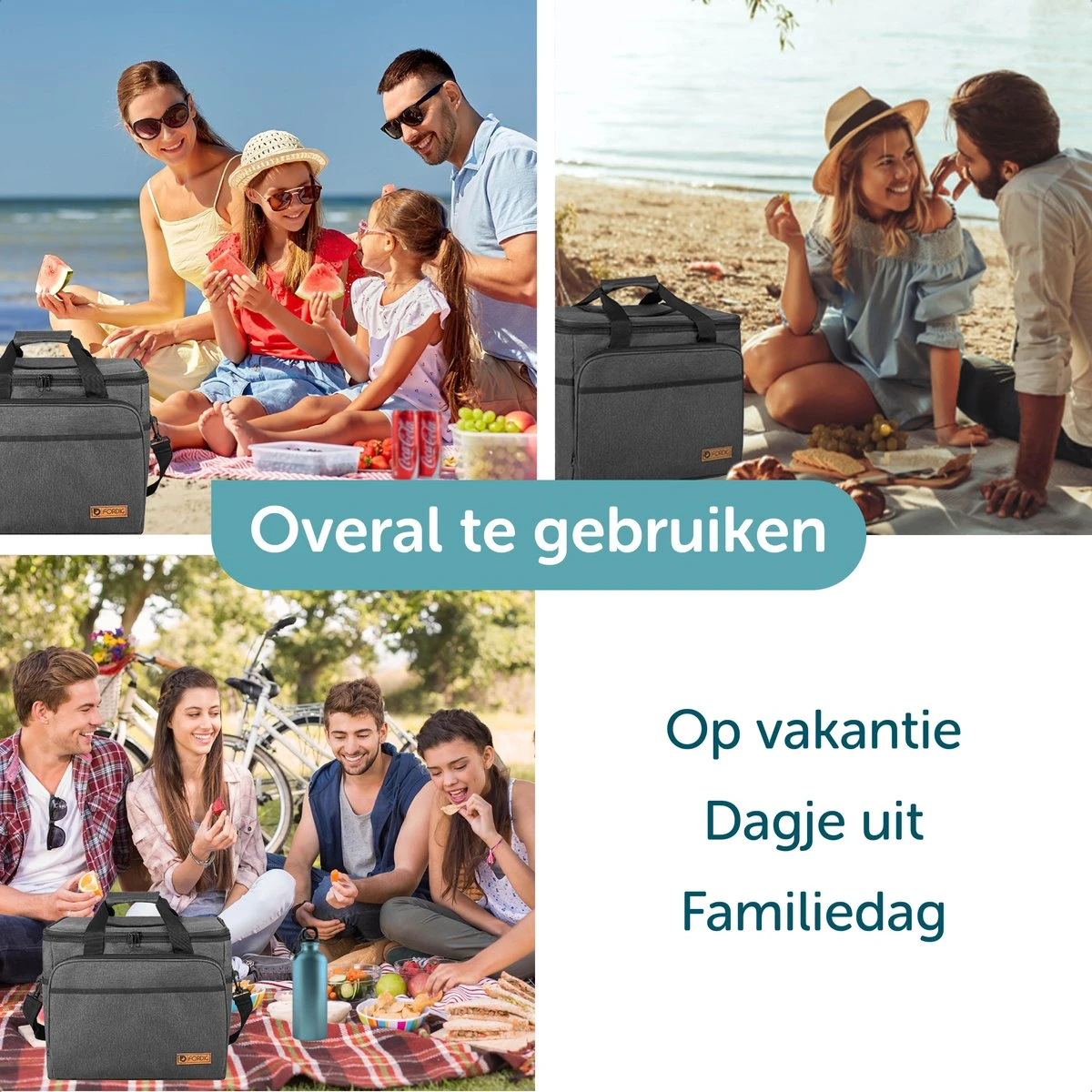 ForDig Koeltas XL Zwart (30 Liter) - Gemaakt Van 600D Polyester Met PEVA-Voering - Ruimte Voor 40 Blikjes Of 20 Halve Liter Flessen - Opvouwbaar Koel Tas Met Easy-Acces Flap - Ruimte Voor Bestek - Picknick Cool Bag - Coolerbag - Grote Cooler 4 ForDig Koeltas XL Zwart (30 Liter) - Gemaakt Van 600D Polyester Met PEVA-Voering - Ruimte Voor 40 Blikjes Of 20 Halve Liter Flessen - Opvouwbaar Koel Tas Met Easy-Acces Flap - Ruimte Voor Bestek - Picknick Cool Bag - Coolerbag - Grote Cooler - Afbeelding 4