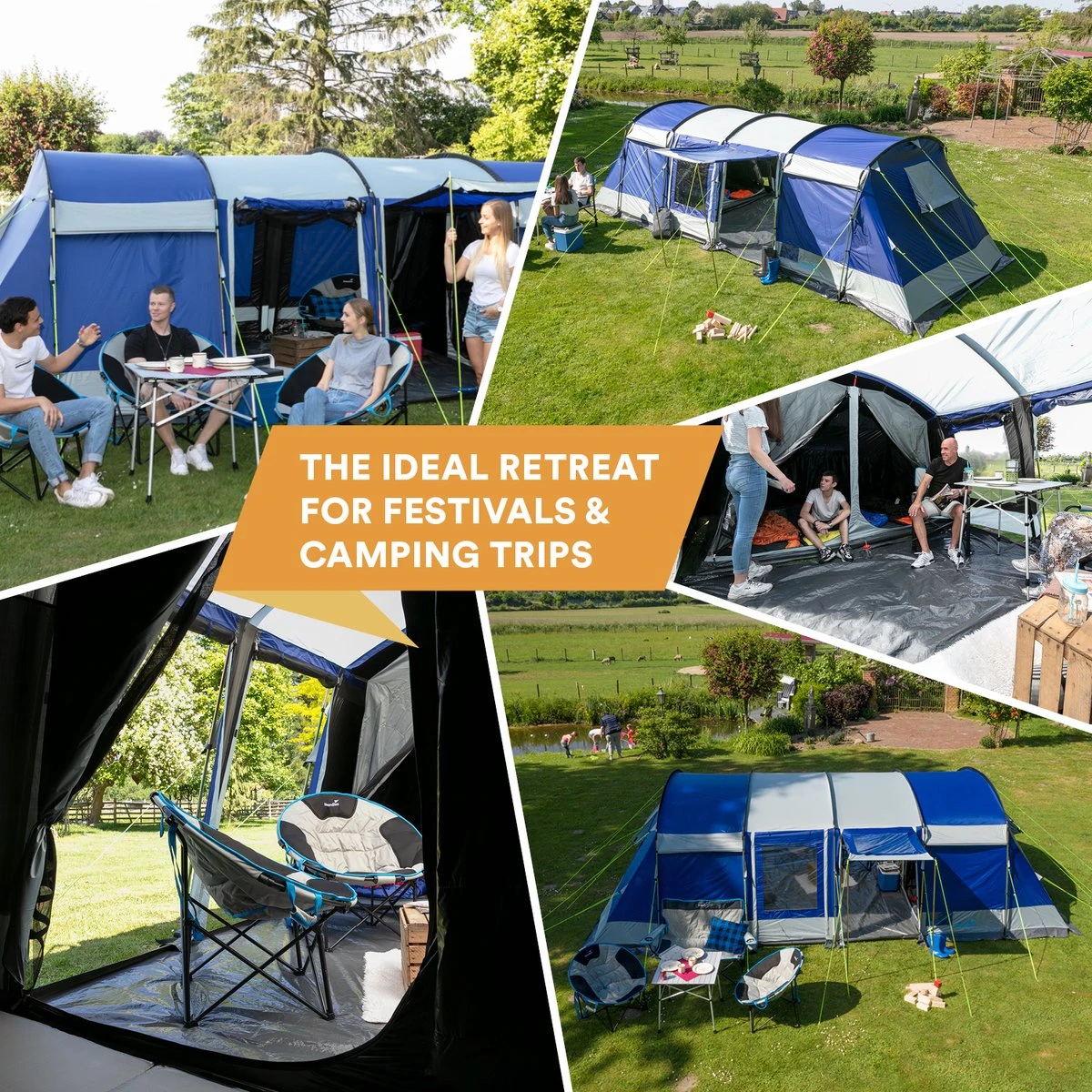 Skandika Montana 8 Sleeper Tent – Tunneltent – 8 Persoons Familietent - Campingtent – Sleeper Technology (2 Tot 4 Extra Donkere Slaapcabines) – Ingenaaide Tentvloer - Muggengaas – 700 X 310 X 200 Cm (LxBxH) – 5000mm Waterkolom – Kamperen – Blauw/wit 2 Skandika Montana 8 Sleeper Tent – Tunneltent – 8 Persoons Familietent - Campingtent – Sleeper Technology (2 Tot 4 Extra Donkere Slaapcabines) – Ingenaaide Tentvloer - Muggengaas – 700 X 310 X 200 Cm (LxBxH) – 5000mm Waterkolom – Kamperen – Blauw/wit - Afbeelding 2