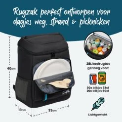 Sunflake Koelrugzak - Lunchtas - Koeltas Backpack Voor Dames & Heren - Zwart -Buiten Kamperen 1200x1200 1261