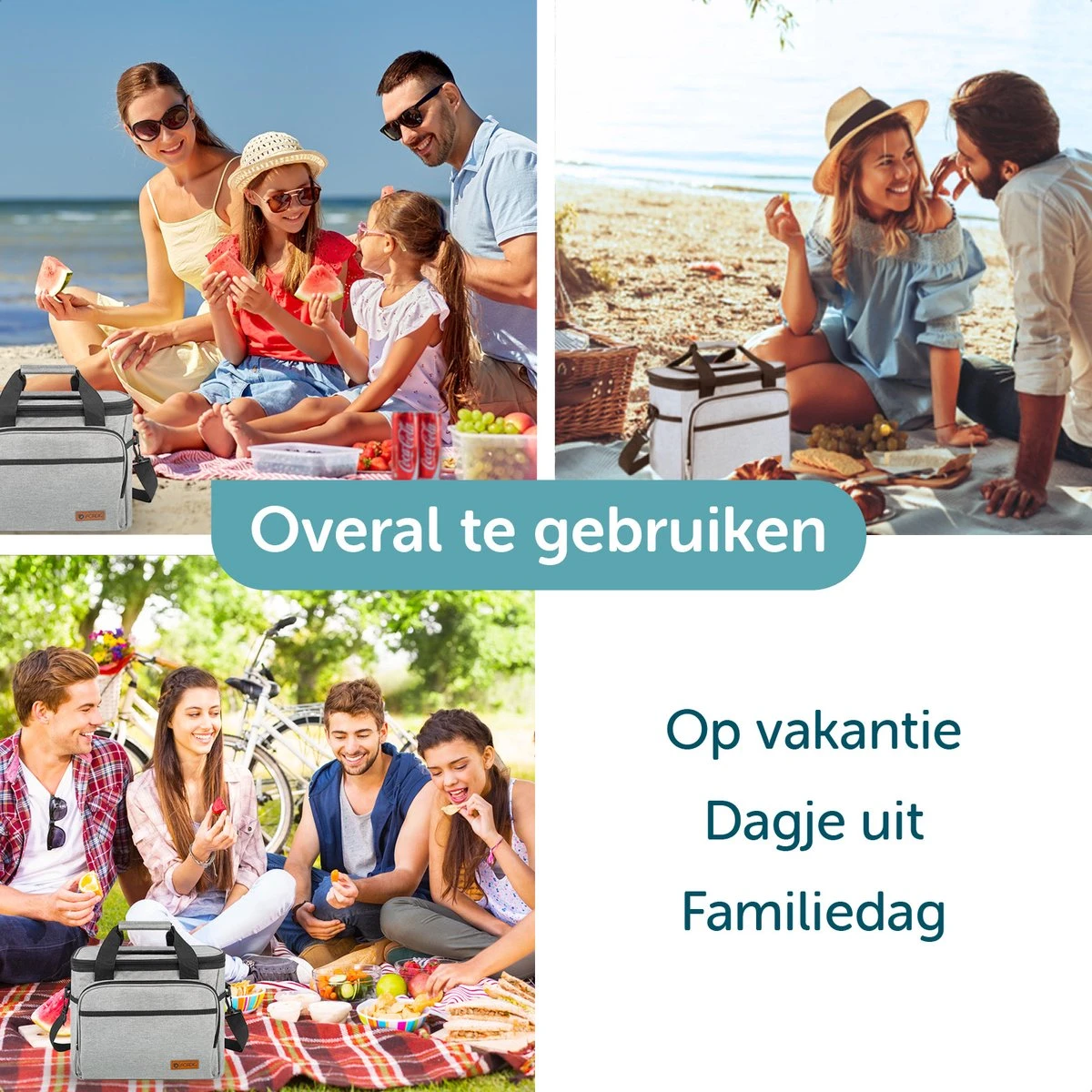 ForDig Koeltas L Grijs (15 Liter) - Gemaakt Van 600D Polyester Met PEVA-Voering - Ruimte Voor 20 Blikjes Of 10 Halve Liter Flessen - Opvouwbaar Koel Tas Met Easy-Acces Flap - Ruimte Voor Bestek - Picknick Cool Bag - Coolerbag - Grote Cooler 4 ForDig Koeltas L Grijs (15 Liter) - Gemaakt Van 600D Polyester Met PEVA-Voering - Ruimte Voor 20 Blikjes Of 10 Halve Liter Flessen - Opvouwbaar Koel Tas Met Easy-Acces Flap - Ruimte Voor Bestek - Picknick Cool Bag - Coolerbag - Grote Cooler - Afbeelding 4