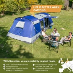Skandika Montana 8 Tent – Tunneltenten – 8 Persoons Tent – Campingtent – 200 Cm Stahoogte – 2-4 Slaapcabines - Muggengaas – Familietent – 4 Ingangen – 700 X 310 X 200 Cm (L X B X H) - 5000 Mm Waterkolom – Outdoor, Camping – Kamperen – Blauw 12 Skandika Montana 8 Tent – Tunneltenten – 8 Persoons Tent – Campingtent – 200 Cm Stahoogte – 2-4 Slaapcabines - Muggengaas – Familietent – 4 Ingangen – 700 X 310 X 200 Cm (L X B X H) - 5000 Mm Waterkolom – Outdoor, Camping – Kamperen – Blauw -Buiten Kamperen 1200x1200 131
