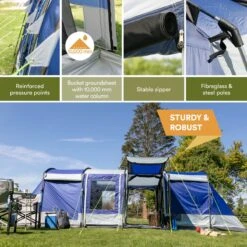 Skandika Montana 8 Tent – Tunneltenten – 8 Persoons Tent – Campingtent – 200 Cm Stahoogte – 2-4 Slaapcabines - Muggengaas – Familietent – 4 Ingangen – 700 X 310 X 200 Cm (L X B X H) - 5000 Mm Waterkolom – Outdoor, Camping – Kamperen – Blauw 14 Skandika Montana 8 Tent – Tunneltenten – 8 Persoons Tent – Campingtent – 200 Cm Stahoogte – 2-4 Slaapcabines - Muggengaas – Familietent – 4 Ingangen – 700 X 310 X 200 Cm (L X B X H) - 5000 Mm Waterkolom – Outdoor, Camping – Kamperen – Blauw -Buiten Kamperen 1200x1200 133