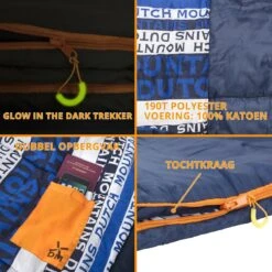 Dutch Mountains Slaapzak Goeree XL - Extra Groot 220x90cm - Katoenen Binnenkant - Aanritsbaar - Tochtstrip En Compressiehoes -Buiten Kamperen 1200x1200 1612