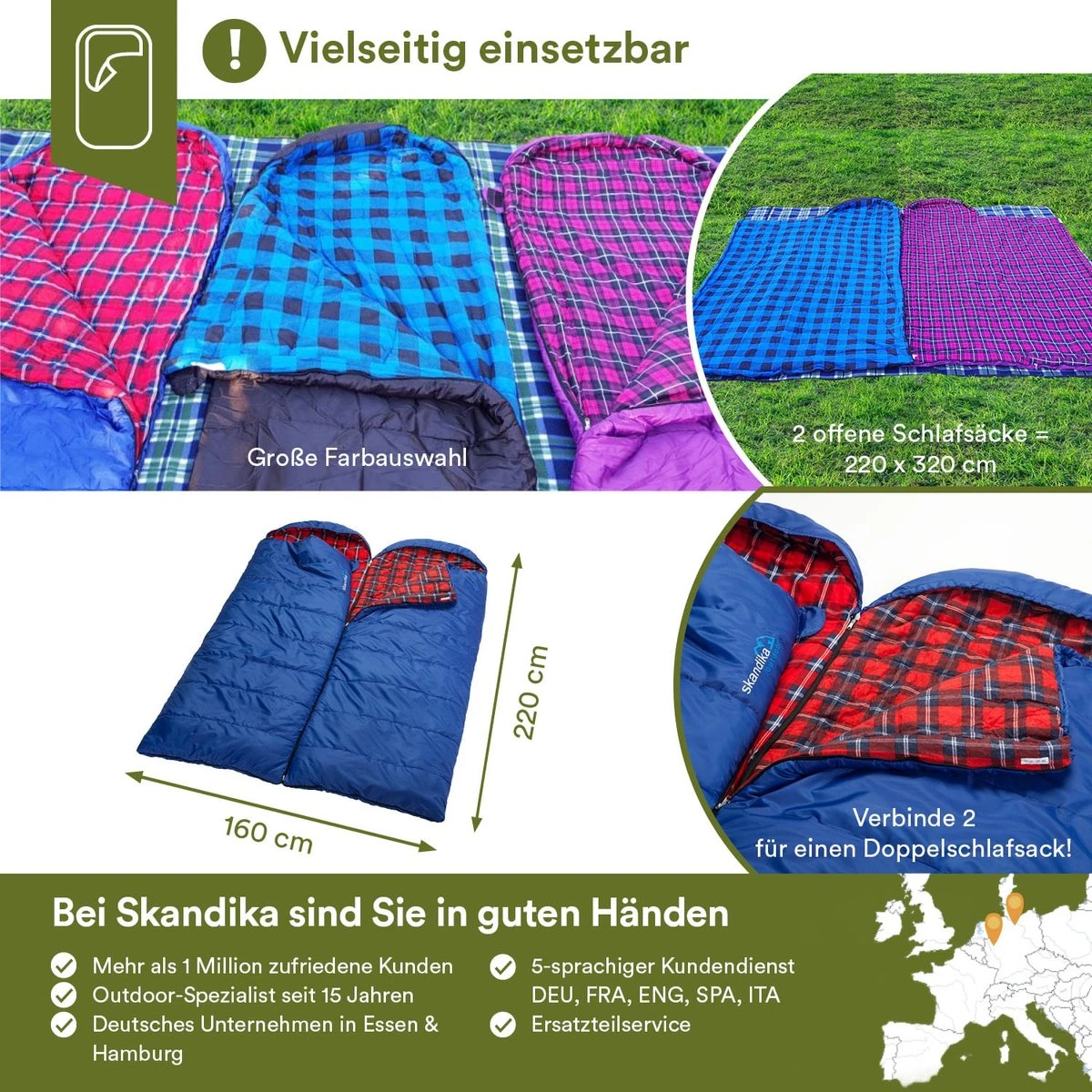 Skandika Dundee Flannel-R Slaapzak – Slaapzakken – Slaapzakken Volwassen - Maat M – Unisex - Katoen, Luxe Kwaliteit, Dubbele Slaapzak, 3 Seizoenen, Tot -20°C - 220 X 80 Cm - Outdoor Kampeerslaapzak – Ritssluiting Rechts - Grijs/geel 6 Skandika Dundee Flannel-R Slaapzak – Slaapzakken – Slaapzakken Volwassen - Maat M – Unisex - Katoen, Luxe Kwaliteit, Dubbele Slaapzak, 3 Seizoenen, Tot -20°C - 220 X 80 Cm - Outdoor Kampeerslaapzak – Ritssluiting Rechts - Grijs/geel - Afbeelding 6