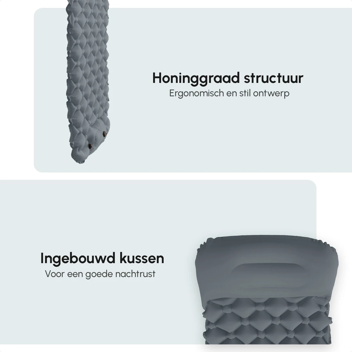 AirFeel Opblaasbaar Slaapmatje - Ingebouwde Pomp En Kussen - Lichtgewicht - 196 X 60 X 6cm - Gray 2 AirFeel Opblaasbaar Slaapmatje - Ingebouwde Pomp En Kussen - Lichtgewicht - 196 X 60 X 6cm - Gray - Afbeelding 2