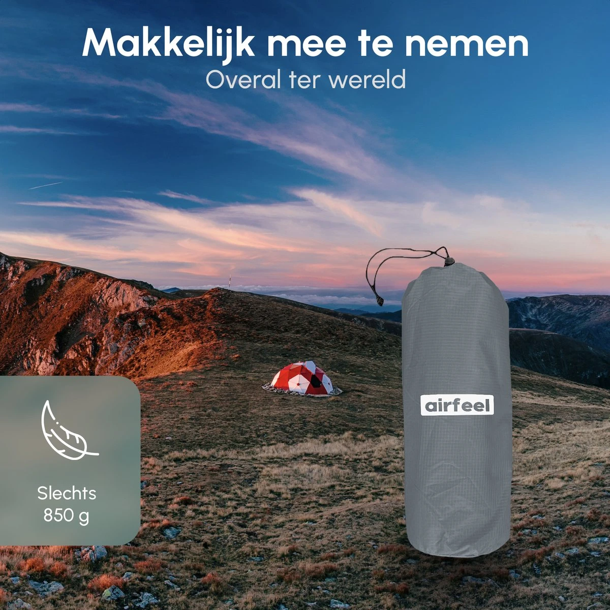 AirFeel Opblaasbaar Slaapmatje - Ingebouwde Pomp En Kussen - Lichtgewicht - 196 X 60 X 6cm - Gray 3 AirFeel Opblaasbaar Slaapmatje - Ingebouwde Pomp En Kussen - Lichtgewicht - 196 X 60 X 6cm - Gray - Afbeelding 3