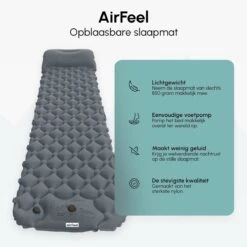 AirFeel Opblaasbaar Slaapmatje - Ingebouwde Pomp En Kussen - Lichtgewicht - 196 X 60 X 6cm - Gray 11 AirFeel Opblaasbaar Slaapmatje - Ingebouwde Pomp En Kussen - Lichtgewicht - 196 X 60 X 6cm - Gray -Buiten Kamperen 1200x1200 1707