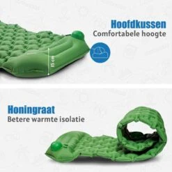 TRVLMORE Slaapmat - Zelfopblazend - 1 Persoons - Ingebouwde Pomp En Kussen - Groen 18 TRVLMORE Slaapmat - Zelfopblazend - 1 Persoons - Ingebouwde Pomp En Kussen - Groen -Buiten Kamperen 1200x1200 1749