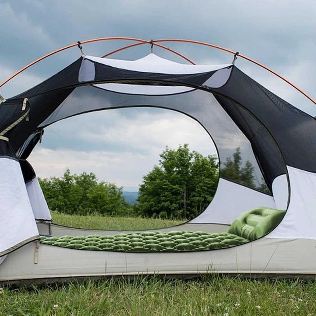 TRVLMORE Slaapmat - Zelfopblazend - 1 Persoons - Ingebouwde Pomp En Kussen - Groen 10 TRVLMORE Slaapmat - Zelfopblazend - 1 Persoons - Ingebouwde Pomp En Kussen - Groen - Afbeelding 10