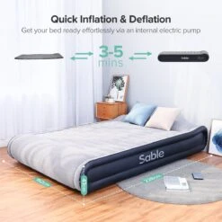 Sable Luxe Queen Size 2 Persoons Luchtmatras Met Ingebouwd Kussen, Opblaasbaar Luchtbed Met Ingebouwde Elektrische Pomp Voor Kamperen, Reizen Of Overnachtende Gasten Of Festival 11 Sable Luxe Queen Size 2 Persoons Luchtmatras Met Ingebouwd Kussen, Opblaasbaar Luchtbed Met Ingebouwde Elektrische Pomp Voor Kamperen, Reizen Of Overnachtende Gasten Of Festival -Buiten Kamperen 1200x1200 180