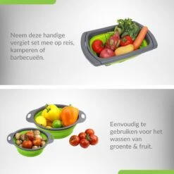 Buxibo - 3-Delige Keuken Vergiet Set Inklapbaar Groen/Grijs 25 Buxibo - 3-Delige Keuken Vergiet Set Inklapbaar Groen/Grijs -Buiten Kamperen 1200x1200 1828