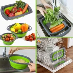 Buxibo - 3-Delige Keuken Vergiet Set Inklapbaar Groen/Grijs 34 Buxibo - 3-Delige Keuken Vergiet Set Inklapbaar Groen/Grijs -Buiten Kamperen 1200x1200 1835