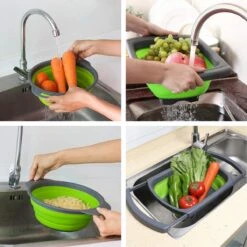 Buxibo - 3-Delige Keuken Vergiet Set Inklapbaar Groen/Grijs 35 Buxibo - 3-Delige Keuken Vergiet Set Inklapbaar Groen/Grijs -Buiten Kamperen 1200x1200 1836