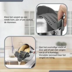 SensaHome- Siliconen Vergiet - Keuken Afgietdeksel - Afgiethulp - Siliconen - BPA Vrij - Grijs 32 SensaHome- Siliconen Vergiet - Keuken Afgietdeksel - Afgiethulp - Siliconen - BPA Vrij - Grijs -Buiten Kamperen 1200x1200 1875