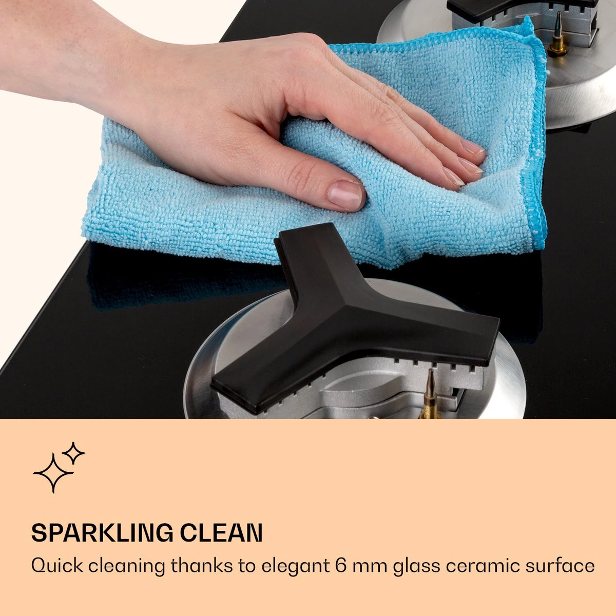 Trifecta 6 Gaskookplaat 6-pits Grote, Normale En Extra Glaskeramische Branders 3 Trifecta 6 Gaskookplaat 6-pits Grote, Normale En Extra Glaskeramische Branders - Afbeelding 3