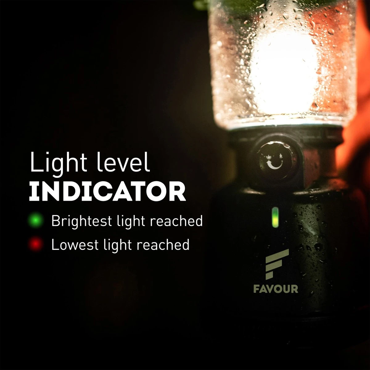 Favour L0818 Retro Camping Lamp Oplaadbaar LED, 320 Lumen, IP64 Waterdicht, Draagbare Kampeerlamp, Tentlamp, Acculamp, Traploos Dimbare Lamp Incl. Kaarslicht-modus, Groen 4 Favour L0818 Retro Camping Lamp Oplaadbaar LED, 320 Lumen, IP64 Waterdicht, Draagbare Kampeerlamp, Tentlamp, Acculamp, Traploos Dimbare Lamp Incl. Kaarslicht-modus, Groen - Afbeelding 4