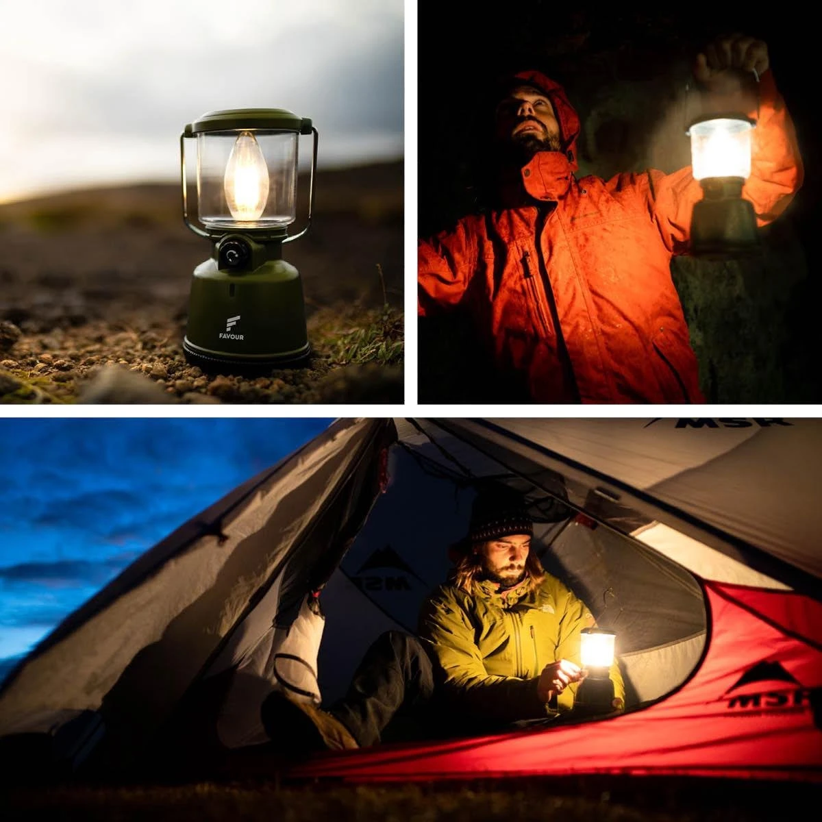 Favour L0818 Retro Camping Lamp Oplaadbaar LED, 320 Lumen, IP64 Waterdicht, Draagbare Kampeerlamp, Tentlamp, Acculamp, Traploos Dimbare Lamp Incl. Kaarslicht-modus, Groen 9 Favour L0818 Retro Camping Lamp Oplaadbaar LED, 320 Lumen, IP64 Waterdicht, Draagbare Kampeerlamp, Tentlamp, Acculamp, Traploos Dimbare Lamp Incl. Kaarslicht-modus, Groen - Afbeelding 9