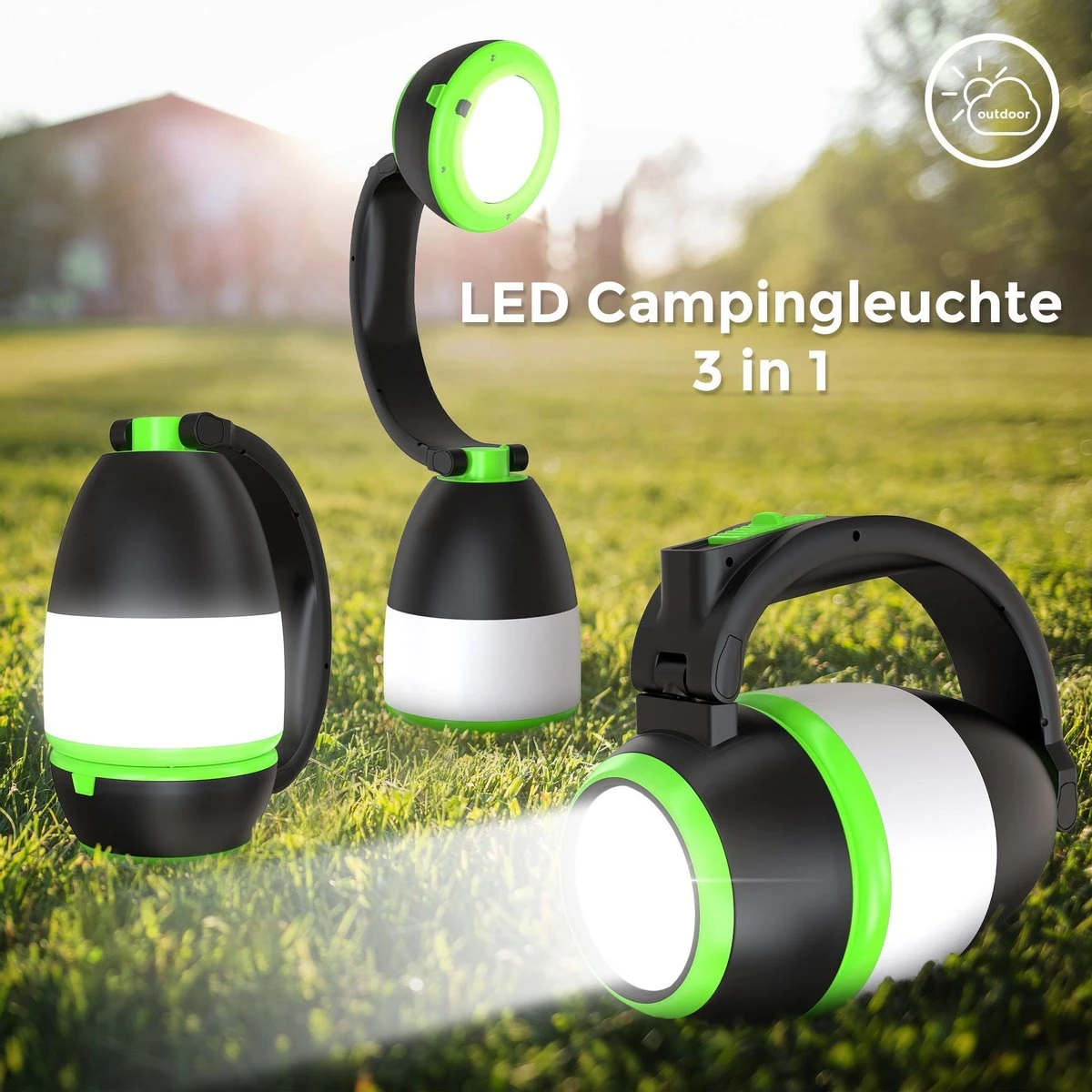 B.K.Licht - LED Kampeerlamp - Zaklamp - 3 In 1 Zaklantaarn Voor Kinderen - Tafellamp - Tentlamp - Opvouwbaar - Zwart Groen - 140 Lumen - IP20 5 B.K.Licht - LED Kampeerlamp - Zaklamp - 3 In 1 Zaklantaarn Voor Kinderen - Tafellamp - Tentlamp - Opvouwbaar - Zwart Groen - 140 Lumen - IP20 - Afbeelding 5
