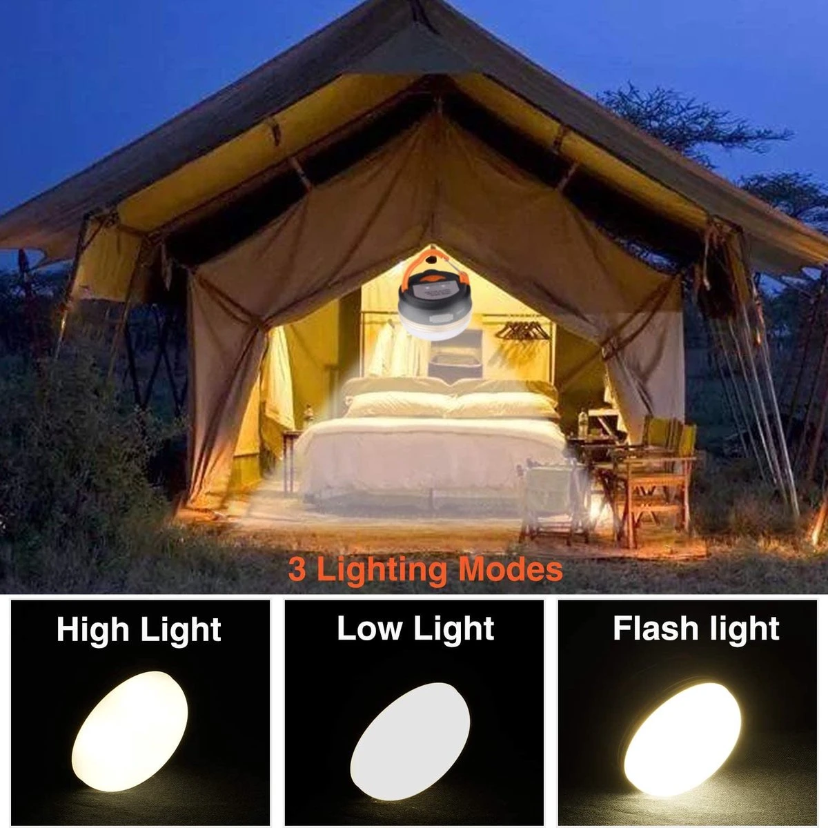 Albrillo Campinglamp LED 2 Stuks Campinglantaarn USB Oplaadbaar Campinglicht, 3 Modi Waterdicht Met 1800mAh Powerbank LED Campinglantaarn Tentverlichting Voor Vissen, Wandelen, Kamperen, Noodgevallen 7 Albrillo Campinglamp LED 2 Stuks Campinglantaarn USB Oplaadbaar Campinglicht, 3 Modi Waterdicht Met 1800mAh Powerbank LED Campinglantaarn Tentverlichting Voor Vissen, Wandelen, Kamperen, Noodgevallen - Afbeelding 7