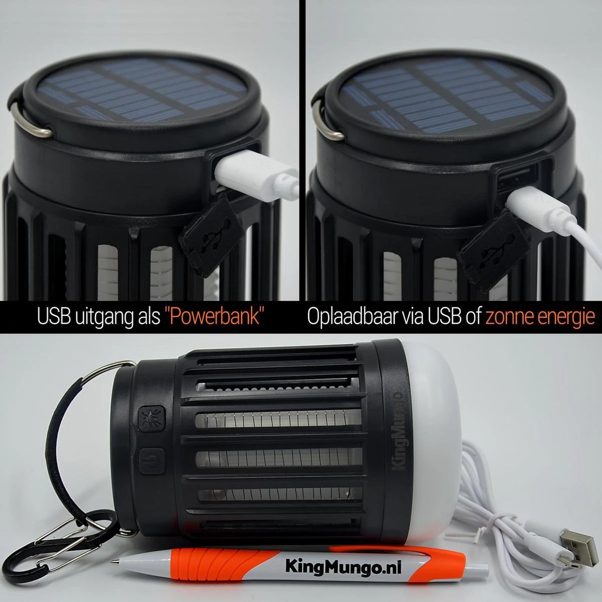 Anti Muggenlamp LED Camping Lamp | Thuis Muggen Vanger Lamp Oplaadbaar | King Mungo 3 Anti Muggenlamp LED Camping Lamp | Thuis Muggen Vanger Lamp Oplaadbaar | King Mungo - Afbeelding 3
