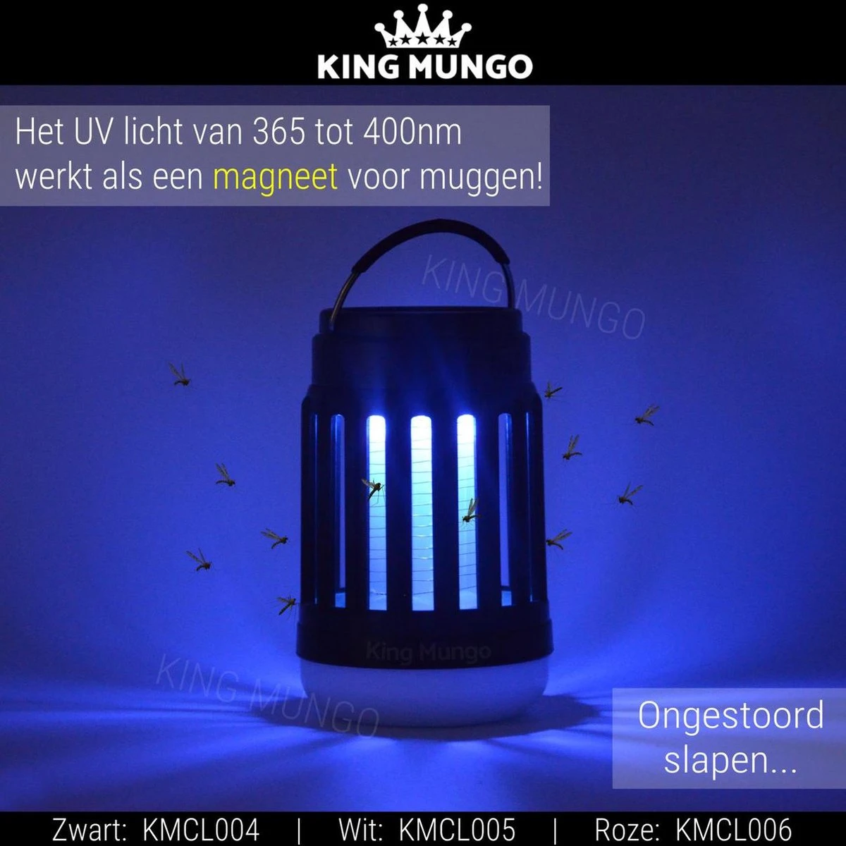 Anti Muggenlamp LED Camping Lamp | Thuis Muggen Vanger Lamp Oplaadbaar | King Mungo 6 Anti Muggenlamp LED Camping Lamp | Thuis Muggen Vanger Lamp Oplaadbaar | King Mungo - Afbeelding 6
