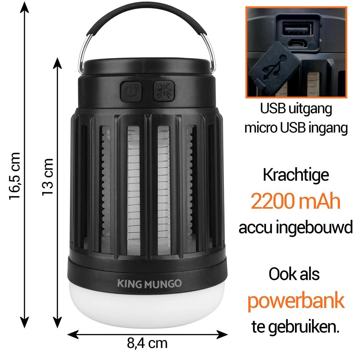 Anti Muggenlamp LED Camping Lamp | Thuis Muggen Vanger Lamp Oplaadbaar | King Mungo 9 Anti Muggenlamp LED Camping Lamp | Thuis Muggen Vanger Lamp Oplaadbaar | King Mungo - Afbeelding 9
