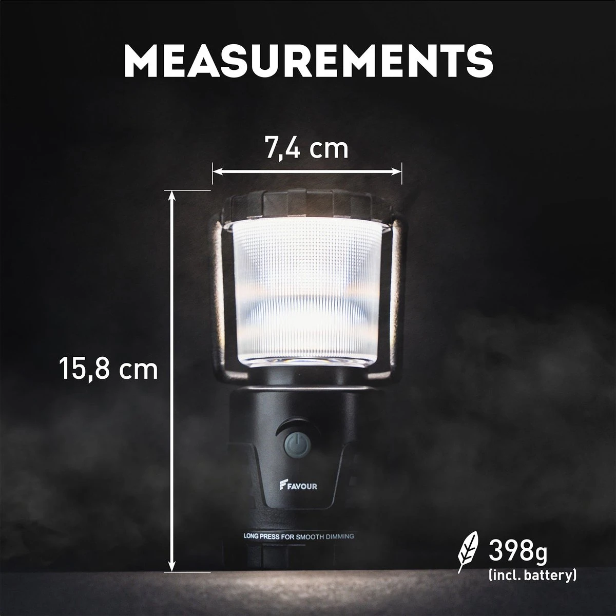 Favour L1061 Camping Lamp LED, 875 Lumen, IP64, Waterdicht, Draagbare Kampeerlamp, Tentlamp, Schokbestendig, 4 Verschillende Lichtmodi Incl Kaarslicht-modus, Afneembaar Deksel, Handig & Compact Formaat 2 Favour L1061 Camping Lamp LED, 875 Lumen, IP64, Waterdicht, Draagbare Kampeerlamp, Tentlamp, Schokbestendig, 4 Verschillende Lichtmodi Incl Kaarslicht-modus, Afneembaar Deksel, Handig & Compact Formaat - Afbeelding 2