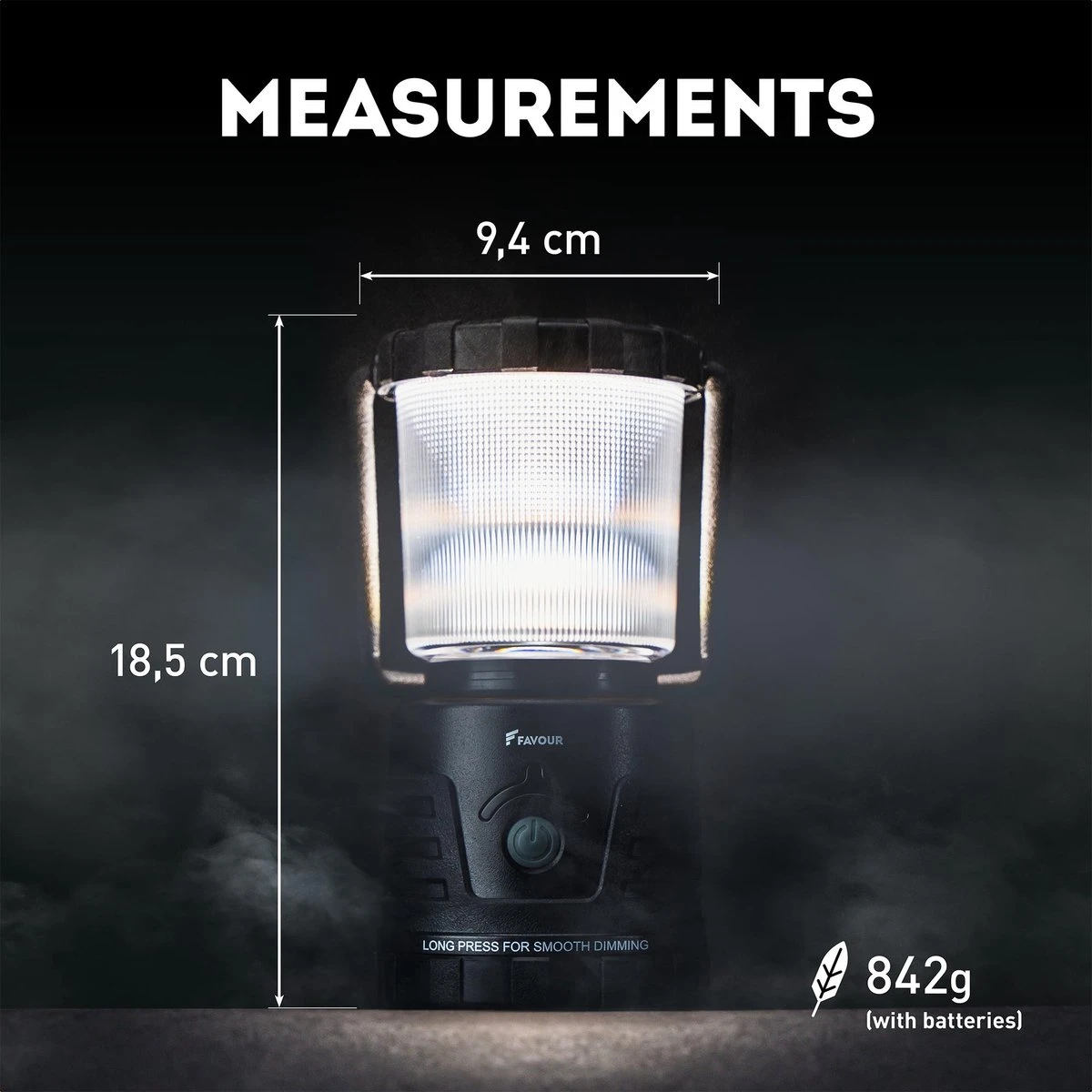 Favour L0434 Camping Lamp LED, 1105 Lumen, IP64, Waterdicht, Draagbare Kampeerlamp, Tentlamp, Schokbestendig, 4 Verschillende Lichtmodi Inclusief Kaarslicht-modus, Afneembaar Deksel & Compact Formaat 2 Favour L0434 Camping Lamp LED, 1105 Lumen, IP64, Waterdicht, Draagbare Kampeerlamp, Tentlamp, Schokbestendig, 4 Verschillende Lichtmodi Inclusief Kaarslicht-modus, Afneembaar Deksel & Compact Formaat - Afbeelding 2