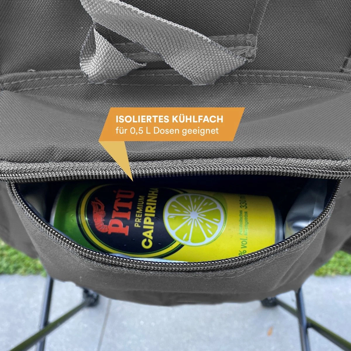 Skandika Moonchair Sirkka – Campingstoelen – Klapstoel – Vouwstoel – Kampeerstoel - Grote, Comfortabele, Campingstoel Opvouwbaar, Gepolsterd, Koelvak, Drinkhouder, Draaggreep En Draagtas, Antislipvoetjes - Max. 150 Kg – Zwart/grijs 2 Skandika Moonchair Sirkka – Campingstoelen – Klapstoel – Vouwstoel – Kampeerstoel - Grote, Comfortabele, Campingstoel Opvouwbaar, Gepolsterd, Koelvak, Drinkhouder, Draaggreep En Draagtas, Antislipvoetjes - Max. 150 Kg – Zwart/grijs - Afbeelding 2