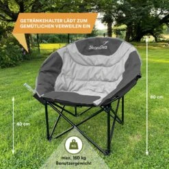 Skandika Moonchair Sirkka – Campingstoelen – Klapstoel – Vouwstoel – Kampeerstoel - Grote, Comfortabele, Campingstoel Opvouwbaar, Gepolsterd, Koelvak, Drinkhouder, Draaggreep En Draagtas, Antislipvoetjes - Max. 150 Kg – Zwart/grijs 14 Skandika Moonchair Sirkka – Campingstoelen – Klapstoel – Vouwstoel – Kampeerstoel - Grote, Comfortabele, Campingstoel Opvouwbaar, Gepolsterd, Koelvak, Drinkhouder, Draaggreep En Draagtas, Antislipvoetjes - Max. 150 Kg – Zwart/grijs -Buiten Kamperen 1200x1200 367