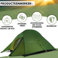 Cloud Up 3 Upgraded - Naturehike® - Tent 3 Persoons - Lichtgewicht Tent - Incl. Grondzeil - 20D 4000MM - Outdoor Kampeertent - Waterdicht - Hiking & Wandelen 13 Cloud Up 3 Upgraded - Naturehike® - Tent 3 Persoons - Lichtgewicht Tent - Incl. Grondzeil - 20D 4000MM - Outdoor Kampeertent - Waterdicht - Hiking & Wandelen -Buiten Kamperen 1200x1200 39