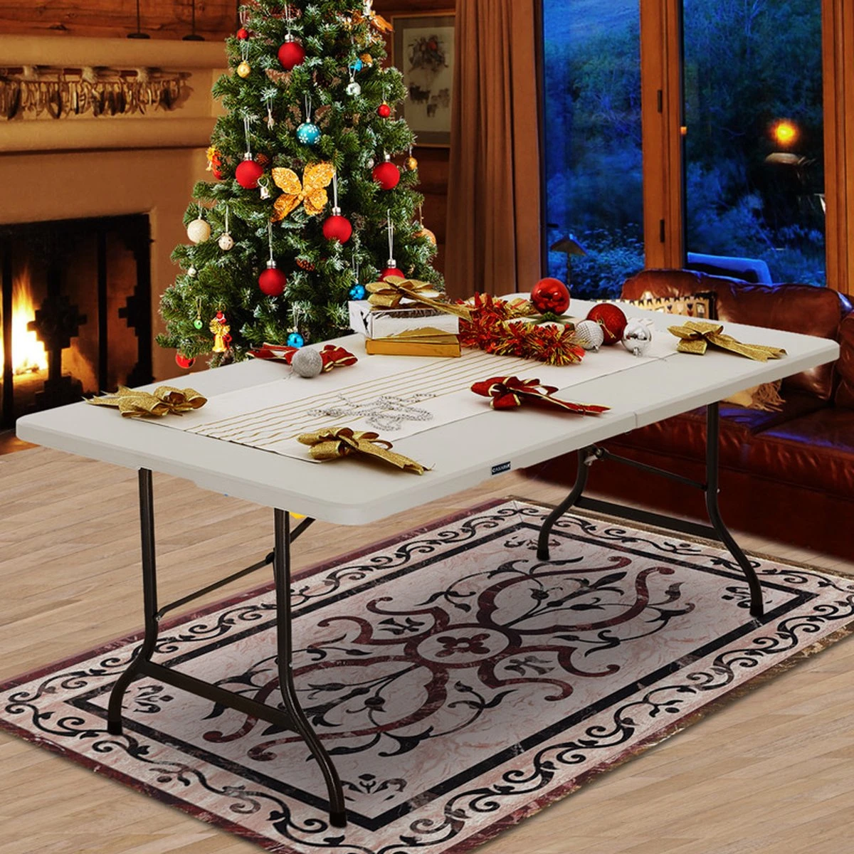 Casaria Tuintafel Opvouwbaar – Met Draaggreep 220x70 Cm – Wit 6 Casaria Tuintafel Opvouwbaar – Met Draaggreep 220x70 Cm – Wit - Afbeelding 6