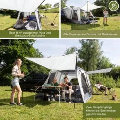 Skandika Pitea XL CROSS Tent – Koepeltenten - Autotent – Campingtent Voor SUV, Caddy, Auto, CUV - Voor Max. 4 Personen – Vrijstaand – Met/zonder Slaapcabine – Max. Stahoogte 230 Cm – 3000mm Waterkolom - 475 X 290 X 230 Cm (LxBxH) – Kamperen - Grijs 14 Skandika Pitea XL CROSS Tent – Koepeltenten - Autotent – Campingtent Voor SUV, Caddy, Auto, CUV - Voor Max. 4 Personen – Vrijstaand – Met/zonder Slaapcabine – Max. Stahoogte 230 Cm – 3000mm Waterkolom - 475 X 290 X 230 Cm (LxBxH) – Kamperen - Grijs -Buiten Kamperen 1200x1200 6
