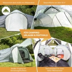 Skandika Bern 4 Koepeltent - Koepeltent - Tenten - 4 Persoons Kampeertent Met Panoramisch Dakraam, 2 Slaapcabines, Grondzeil, 210 Cm Stahoogte, Waterdicht, 4000 Mm Waterkolom - Grote Outdoor Familie Tent, Kampeertent - Grijs 9 Skandika Bern 4 Koepeltent - Koepeltent - Tenten - 4 Persoons Kampeertent Met Panoramisch Dakraam, 2 Slaapcabines, Grondzeil, 210 Cm Stahoogte, Waterdicht, 4000 Mm Waterkolom - Grote Outdoor Familie Tent, Kampeertent - Grijs -Buiten Kamperen 1200x1200 63
