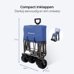 LifeGoods Bolderkar - Opvouwbaar - Tot 80KG - 94L - Wasbaar Polyester - 98x45cm - Blauw/Grijs 13 LifeGoods Bolderkar - Opvouwbaar - Tot 80KG - 94L - Wasbaar Polyester - 98x45cm - Blauw/Grijs -Buiten Kamperen 1200x1200 726
