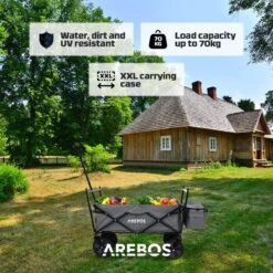 AREBOS Handwagen Vouwbare Dak Handwagen Vouwbare Trolley Uitrustingswagen Grijs 17 AREBOS Handwagen Vouwbare Dak Handwagen Vouwbare Trolley Uitrustingswagen Grijs -Buiten Kamperen 1200x1200 743