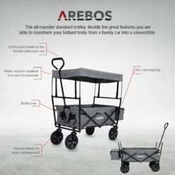AREBOS Handwagen Vouwbare Dak Handwagen Vouwbare Trolley Uitrustingswagen Grijs 18 AREBOS Handwagen Vouwbare Dak Handwagen Vouwbare Trolley Uitrustingswagen Grijs -Buiten Kamperen 1200x1200 744