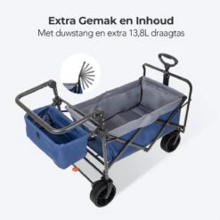 LifeGoods Bolderkar - Opvouwbaar - Tot 120KG - 103L - Extra Draagtas En Duwstang - Wasbaar Polyester - 98x45cm - Blauw/Grijs 13 LifeGoods Bolderkar - Opvouwbaar - Tot 120KG - 103L - Extra Draagtas En Duwstang - Wasbaar Polyester - 98x45cm - Blauw/Grijs -Buiten Kamperen 1200x1200 768