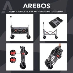 AREBOS Handkar | Transportwagen | Apparatuurwagen | Opvouwbaar | Zwart / Grijs 14 AREBOS Handkar | Transportwagen | Apparatuurwagen | Opvouwbaar | Zwart / Grijs -Buiten Kamperen 1200x1200 806