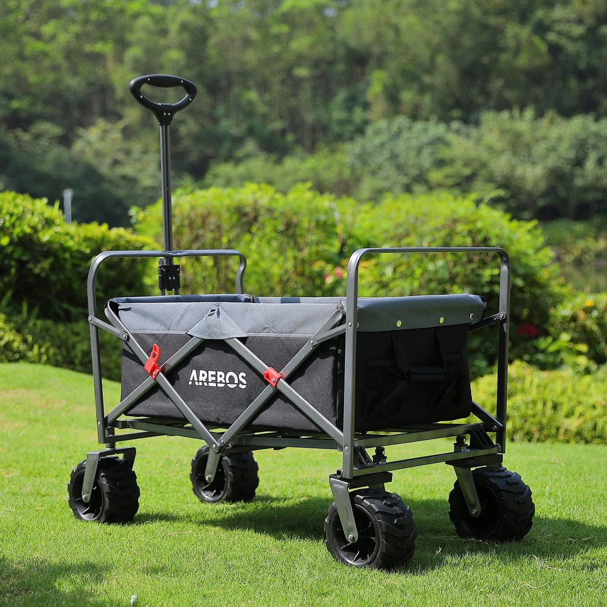 AREBOS Handkar | Transportwagen | Apparatuurwagen | Opvouwbaar | Zwart / Grijs 4 AREBOS Handkar | Transportwagen | Apparatuurwagen | Opvouwbaar | Zwart / Grijs - Afbeelding 4