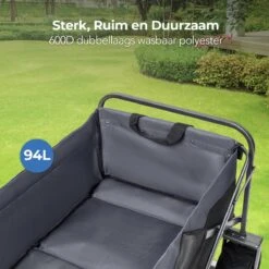 LifeGoods Bolderkar - Opvouwbaar - Tot 80KG - 94L - Wasbaar Polyester - 98x45cm - Zwart/Grijs 14 LifeGoods Bolderkar - Opvouwbaar - Tot 80KG - 94L - Wasbaar Polyester - 98x45cm - Zwart/Grijs -Buiten Kamperen 1200x1200 814