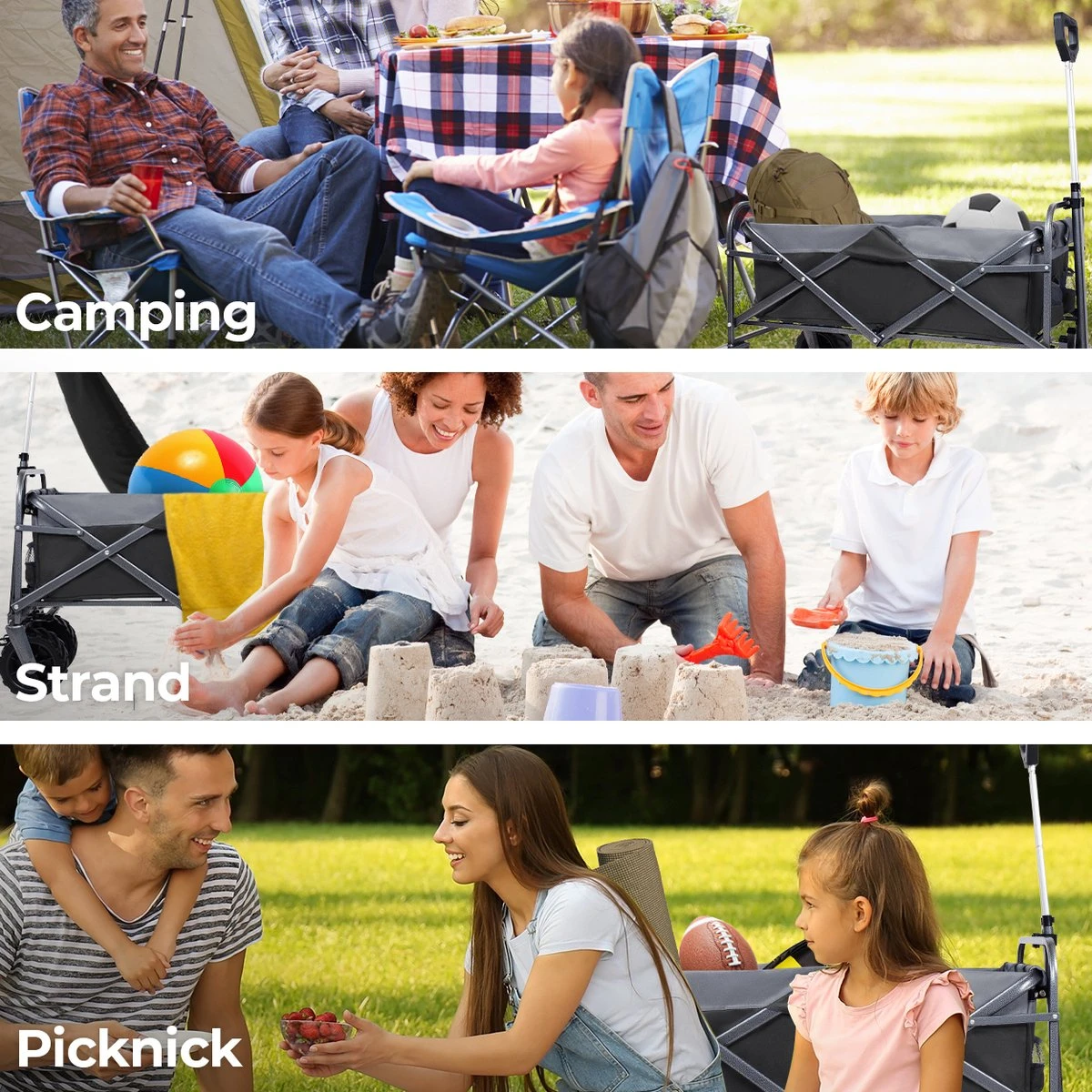 LifeGoods Bolderkar - Opvouwbaar - Tot 80KG - 94L - Wasbaar Polyester - 98x45cm - Zwart/Grijs 5 LifeGoods Bolderkar - Opvouwbaar - Tot 80KG - 94L - Wasbaar Polyester - 98x45cm - Zwart/Grijs - Afbeelding 5